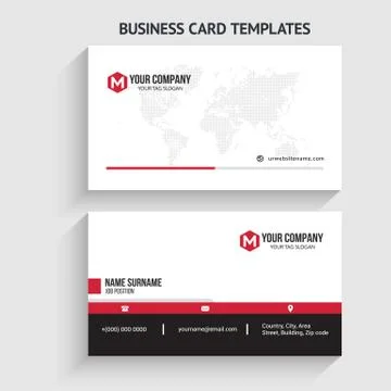 Double-sided Creative, Clean, and Modern Business Card Template Stock Illustration