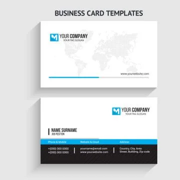Double-sided Creative, Clean, and Modern Business Card Template Stock Illustration