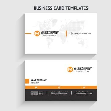 Double-sided Creative, Clean, and Modern Business Card Template Stock Illustration