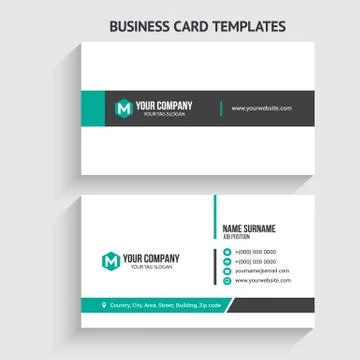 Double-sided Creative, Clean, and Modern Business Card Template Illustration