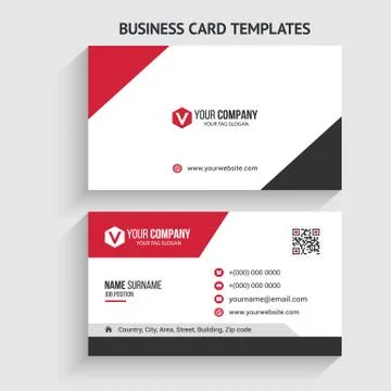 Double-sided Creative, Clean, and Modern Business Card Template Stock Illustration