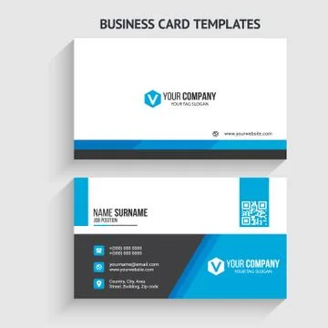 Double-sided Creative, Clean, and Modern Business Card Template Stock Illustration