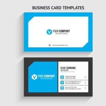 Double-sided Creative, Clean, and Modern Business Card Template Stock Illustration