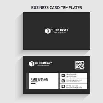 Double-sided Creative, Clean, and Modern Business Card Template Stock Illustration