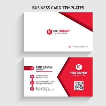 Double-sided Creative, Clean, and Modern Business Card Template Stock Illustration