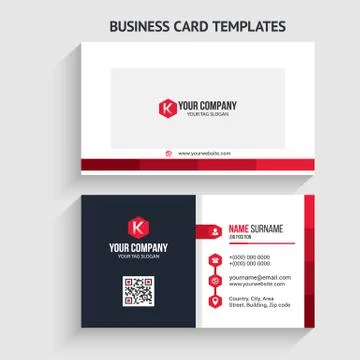 Double-sided Creative, Clean, and Modern Business Card Template Stock Illustration
