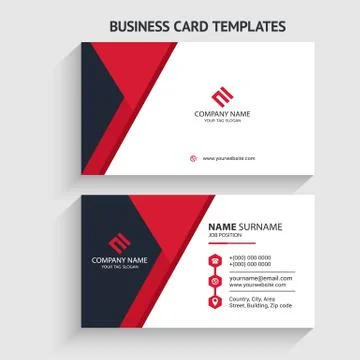 Double-sided Creative, Clean, and Modern Business Card Template Stock Illustration