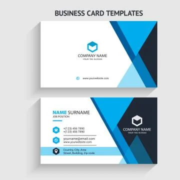 Double-sided Creative, Clean, and Modern Business Card Template Stock Illustration
