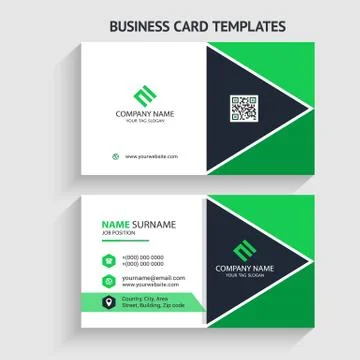 Double-sided Creative, Clean, and Modern Business Card Template Stock Illustration