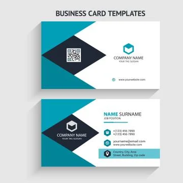 Double-sided Creative, Clean, and Modern Business Card Template Stock Illustration