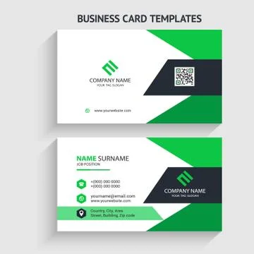 Double-sided Creative, Clean, and Modern Business Card Template Stock Illustration