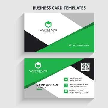 Double-sided Creative, Clean, and Modern Business Card Template Stock Illustration