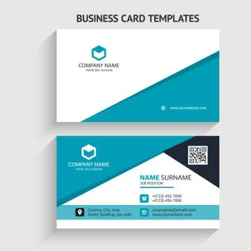 Double-sided Creative, Clean, and Modern Business Card Template Stock Illustration