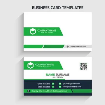 Double-sided Creative, Clean, and Modern Business Card Template Stock Illustration