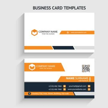 Double-sided Creative, Clean, and Modern Business Card Template Stock Illustration