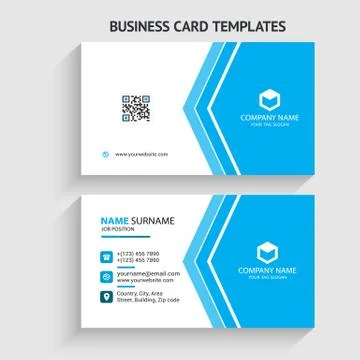 Double-sided Creative, Clean, and Modern Business Card Template Stock Illustration