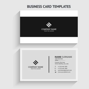 Double-sided Creative, Clean, and Modern Business Card Template Stock Illustration
