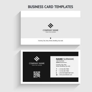 Double-sided Creative, Clean, and Modern Business Card Template Stock Illustration