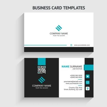 Double-sided Creative, Clean, and Modern Business Card Template Stock Illustration