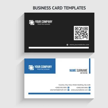 Double-sided Creative, Clean, and Modern Business Card Template Stock Illustration