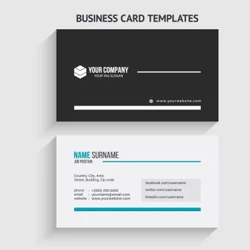 Double-sided Creative, Clean, and Modern Business Card Template Stock Illustration