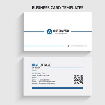 Double-sided Creative, Clean, and Modern Business Card Template Stock Illustration