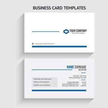 Double-sided Creative, Clean, and Modern Business Card Template Stock Illustration