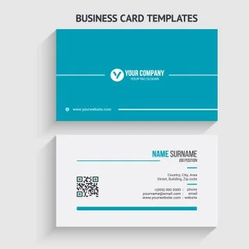 Double-sided Creative, Clean, and Modern Business Card Template Stock Illustration