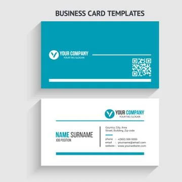 Double-sided Creative, Clean, and Modern Business Card Template Stock Illustration