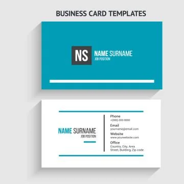 Double-sided Creative, Clean, and Modern Business Card Template Stock Illustration