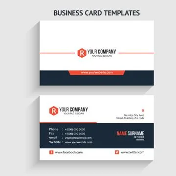 Double-sided Creative, Clean, and Modern Business Card Template 스톡 일러스트