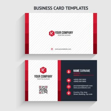 Double-sided Creative, Clean, and Modern Business Card Template Stock Illustration