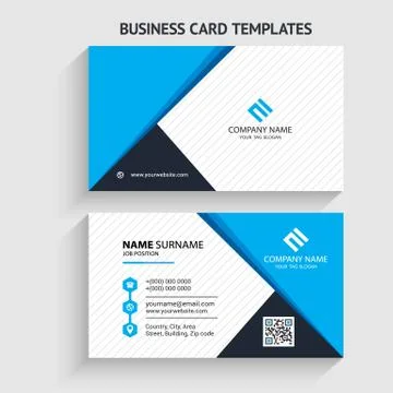 Double-sided Creative, Clean, and Modern Business Card Template Stock Illustration