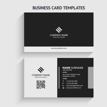 Double-sided Creative, Clean, and Modern Business Card Template Stock Illustration