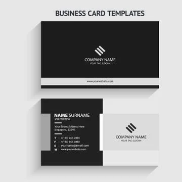 Double-sided Creative, Clean, and Modern Business Card Template Stock Illustration