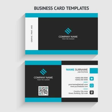 Double-sided Creative, Clean, and Modern Business Card Template Stock Illustration