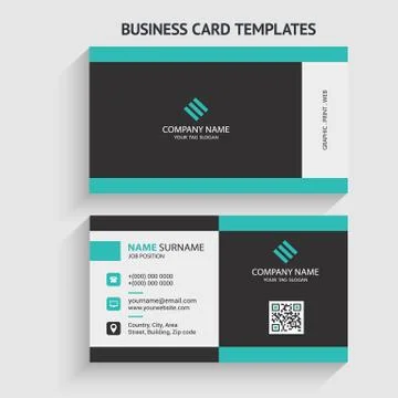 Double-sided Creative, Clean, and Modern Business Card Template Illustrazione stock