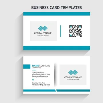 Double-sided Creative, Clean, and Modern Business Card Template Stock Illustration