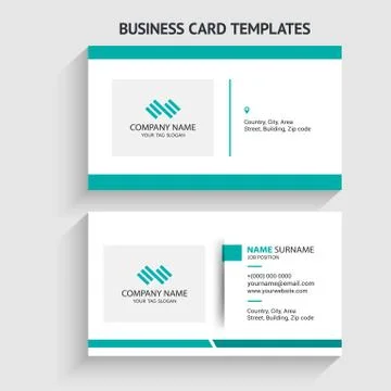 Double-sided Creative, Clean, and Modern Business Card Template Stock Illustration