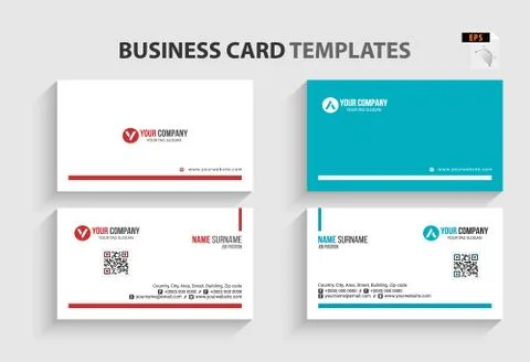 Double-sided Creative, Clean, and Modern Business Card Template Stock Illustration