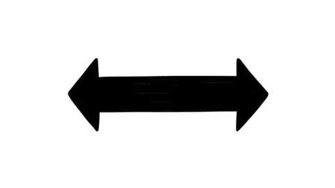 Double sided doodle arrow, hand drawn animation on a white background Stock Footage 245441659