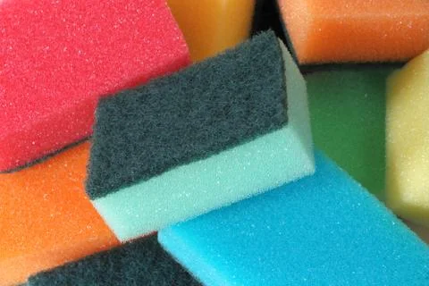 Double Sided Kitchen Sponges 스톡 사진
