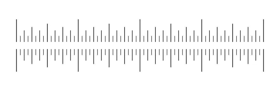 Double-sided measuring chart, ruler scale with 4 inches. Simple template of Ilustração Stock