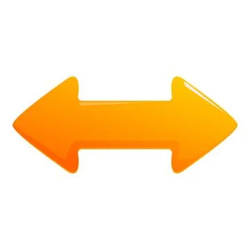 Double sided orange arrow pointing in opposite directions Stock Illustration