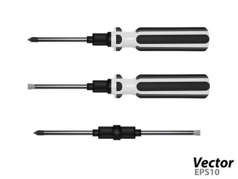 Double-sided screwdriver in vector. Stock Illustration