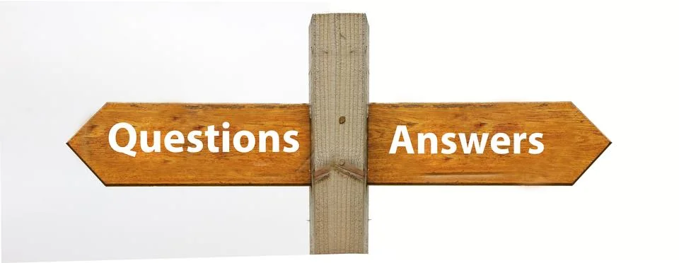 A Double Sign Post, Questions Left and Answers Right Stock Illustration