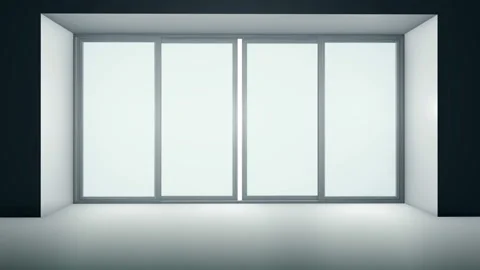Double sliding automatic glass doors in clean interior. Stock Footage 108899100