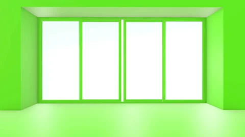 Double sliding automatic glass doors in clean interior. Stock Footage 108899175