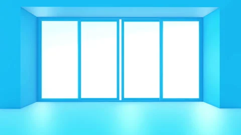 Double sliding automatic glass doors in clean interior. Stock Footage 108899534