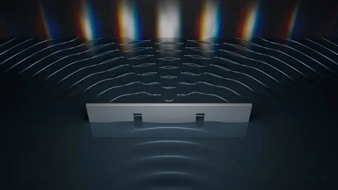 Double slit experiment in quantum physics producing interference pattern. Video stock 305901270